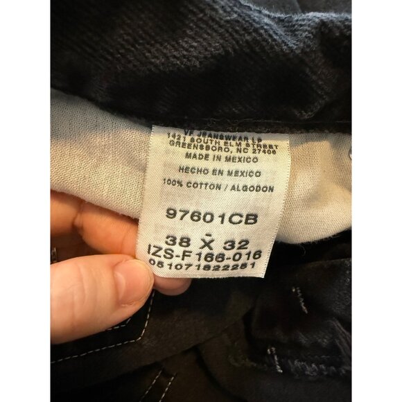 Wrangler Mens Authentic Black Jeans Size 38x32 5 Pocket Straight Leg - Picture 7 of 8